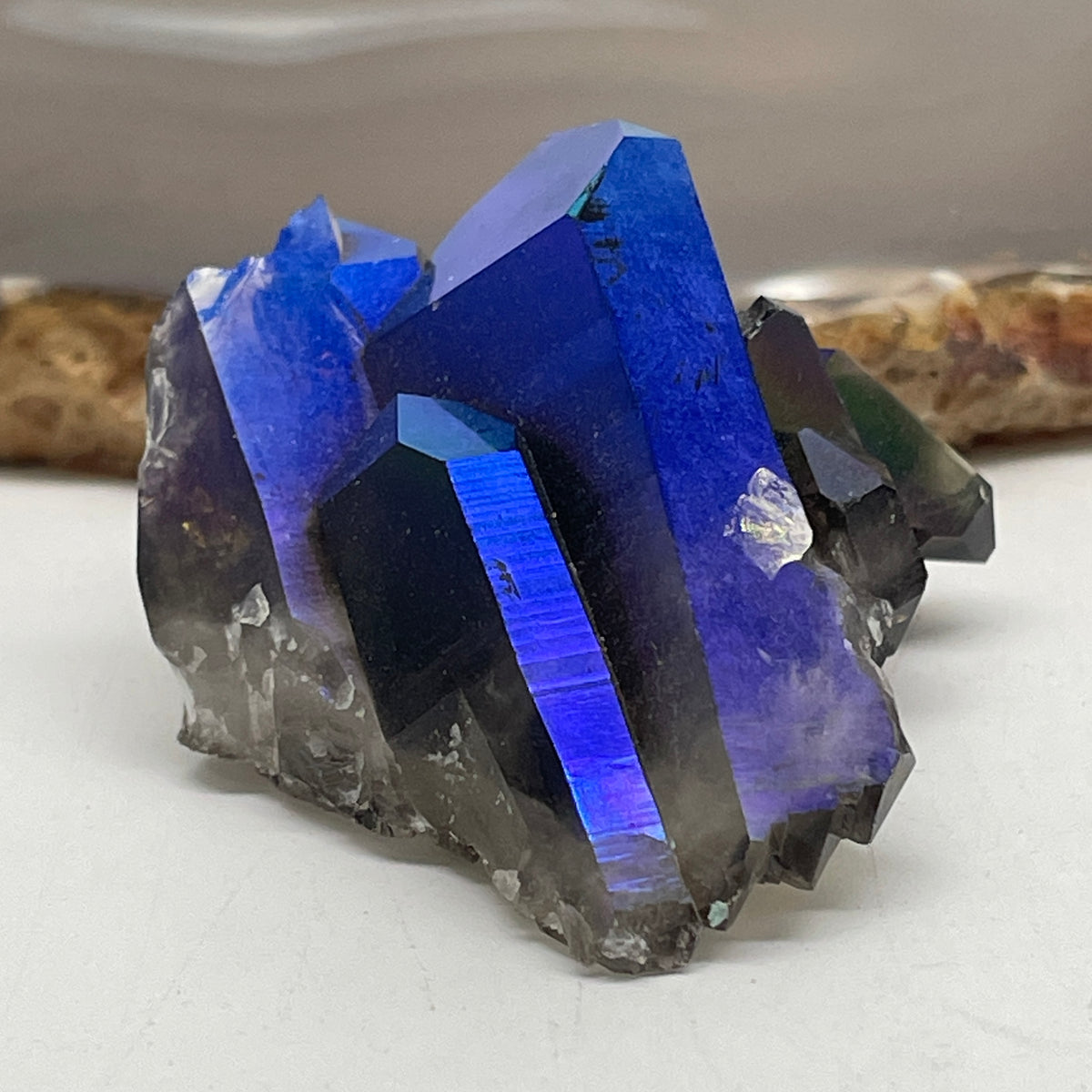 Natural Aura Quartz Crystal Cluster Mini Display | (39.80g | 51.6 x 42.2 x 28.4mm | "Stone of Cosmic Joy & Auric Protection" Rainbow Harmony Generator, Feng Shui Accent & Jewelry Charging Bed)