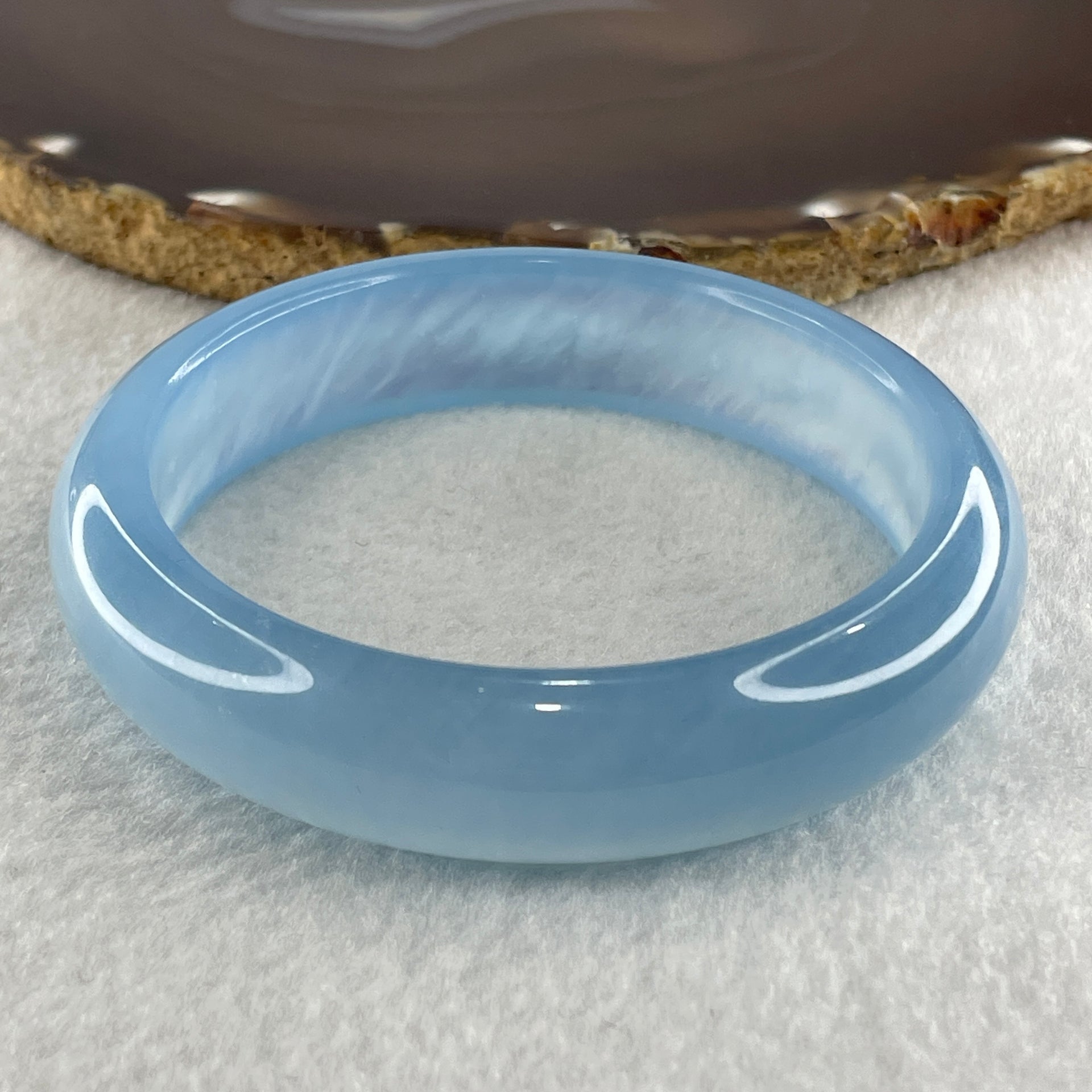 Certified Above Average Natural Sky Blue Aquamarine Bangle 59.31g Inner Diameter 61.9mm 15.5 by 8.4mm ( Close to Perfect) - Huangs Jadeite and Jewelry Pte Ltd
