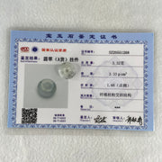 Type A Wuji Grey Jadeite Ping An Kou Donut Charm Pendant 3.32g 15.2 by 6.8mm - Huangs Jadeite and Jewelry Pte Ltd