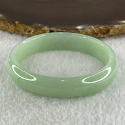 Type A Natural Light Apple Green Jadeite Oval Bangle 36.05g Inner Diameter 53.8mm 13.5 by 6.2mm (Close to Perfect) - Huangs Jadeite and Jewelry Pte Ltd