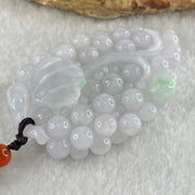 Grandmaster Type A Light Lavender with Green Patch Jadeite Grapes Pendant 《多子多福》 42.08g 60.7 by 39.0 by 11.8mm - Huangs Jadeite and Jewelry Pte Ltd
