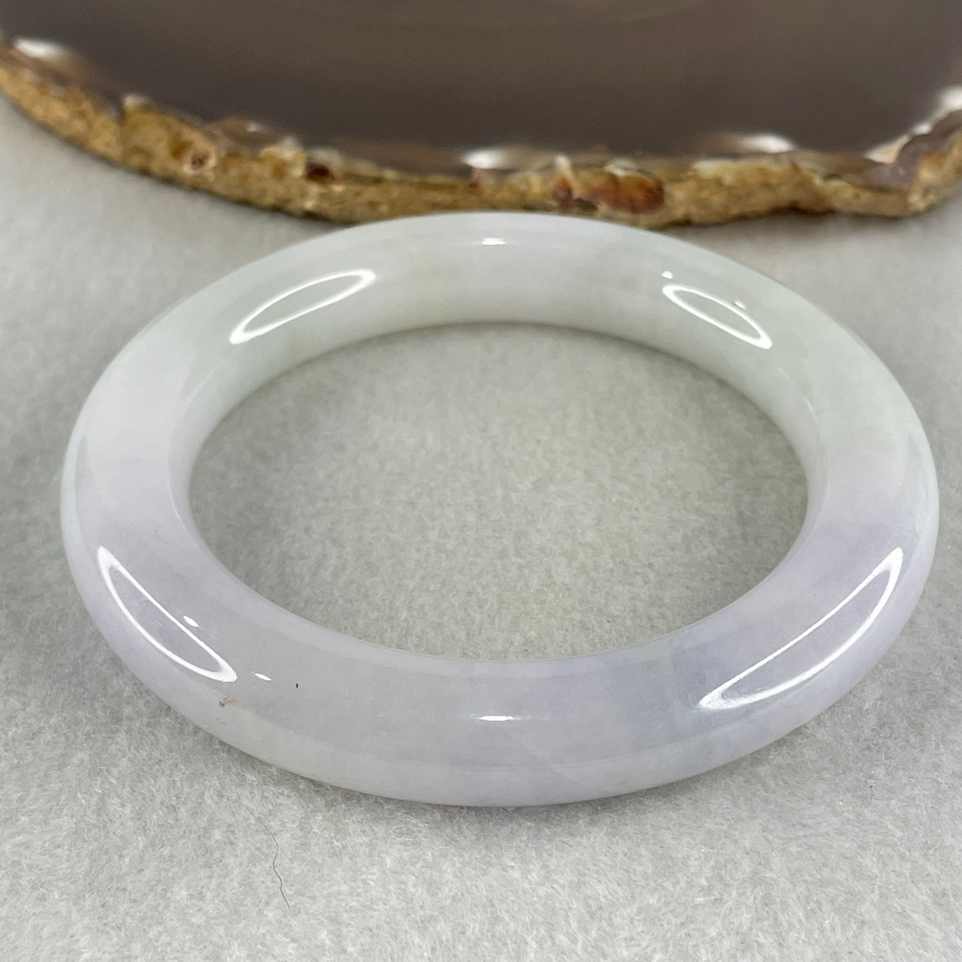 Type A Light Lavender and Light Green Jadeite Bangle 77.39g Inner Diameter 57.7mm 11.6 by 12.1mm (Internal Lines) - Huangs Jadeite and Jewelry Pte Ltd