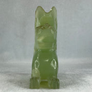 Natural Green Serpentine Pixiu Vase Display 989.6g 130.0 by 48.0 by 135.0mm - Huangs Jadeite and Jewelry Pte Ltd