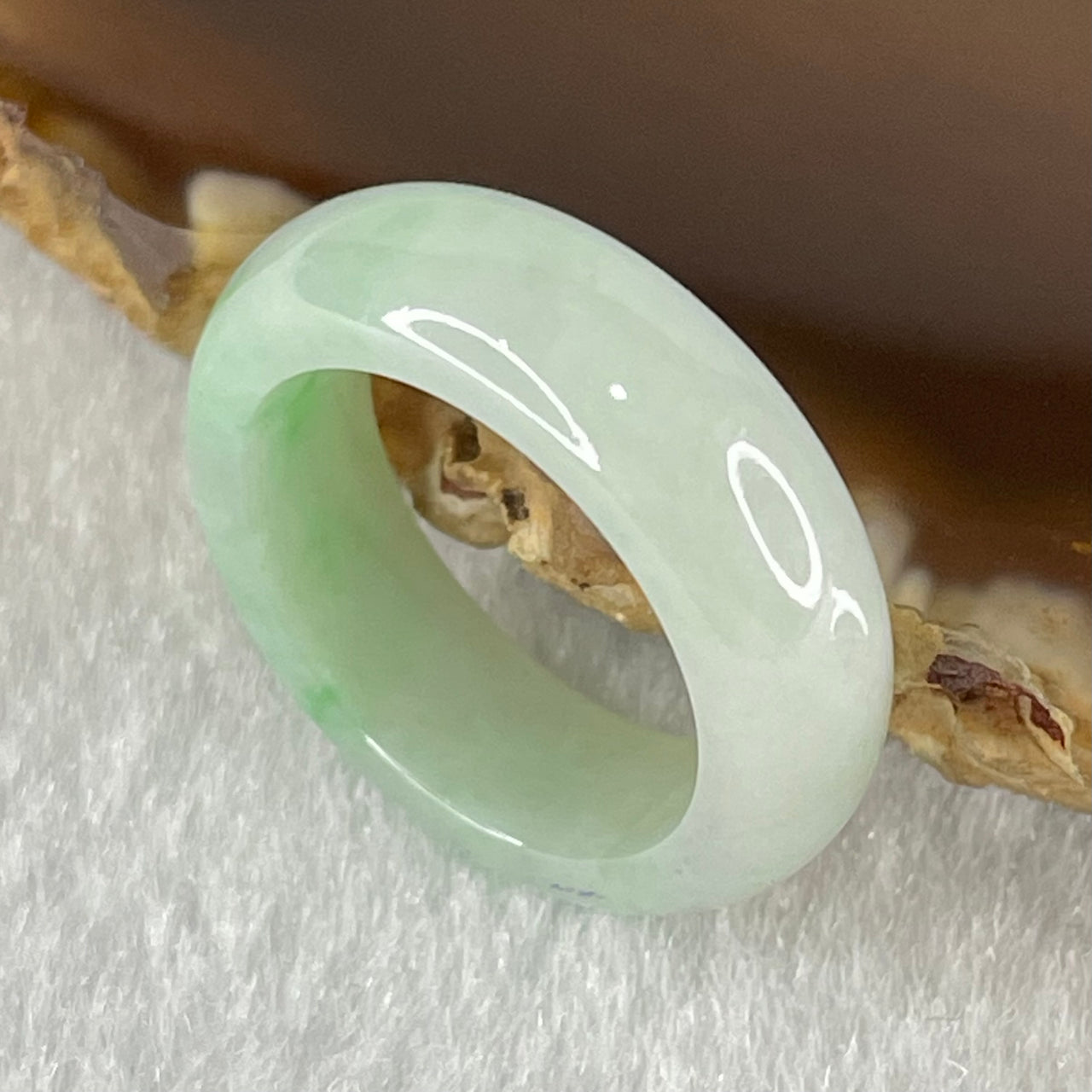 Type A Lavender Green with Green Patches Jadeite Ring 2.96g 6.0 by 3.4mm US4.3/HK 9 (Very Slight Internal Line) - Huangs Jadeite and Jewelry Pte Ltd