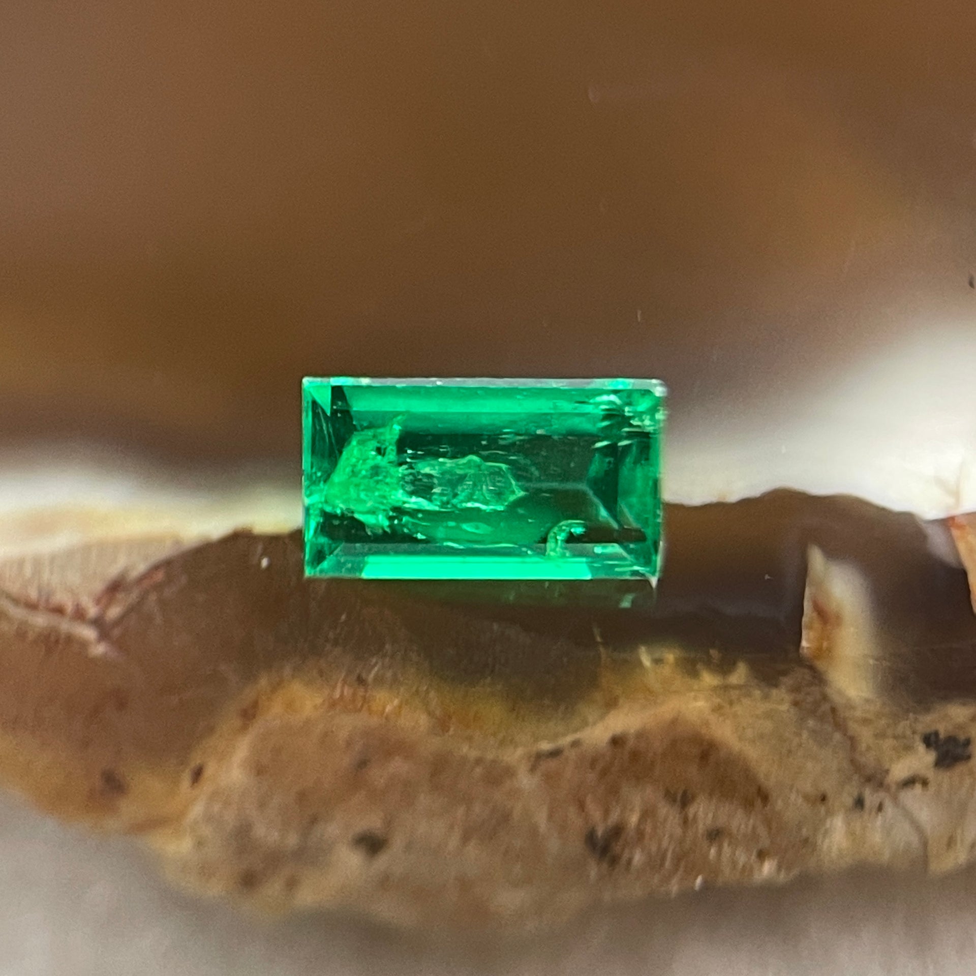 Natural Colombia Vivid Green Emerald (Beryl) Cut-Cornered Rectangular Step cut 0.46ct 6.0 by 3.5 by 2.4mm - Huangs Jadeite and Jewelry Pte Ltd