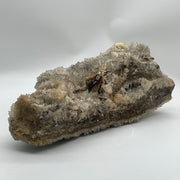 Natural Clear Quartz with Greyish and Yellow Rough Mountain Shaped with Wooden Stand Display 7,790.6g 250.0 by 130.0 by 365.0mm - Huangs Jadeite and Jewelry Pte Ltd