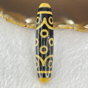 Natural Powerful Tibetan Old Oily Dark and Light Brown Agate 15 Eyes Dzi Bead Heavenly Master (Tian Zhu) 十五眼天诛 15.52g 58.5 by 13.3mm - Huangs Jadeite and Jewelry Pte Ltd