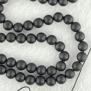 Natural Matt Black Gold King Amber Beads Necklace 天然黑金翁王琥珀手链 18.18g 68cm 8.2mm 1 Bead 6.8mm 106 Beads - Huangs Jadeite and Jewelry Pte Ltd