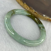 Type A Blueish Green with Brown Patches Jadeite Bangle 41.09g 9.3 by 8.7 mm Internal Diameter 55.0mm (Internal Lines) - Huangs Jadeite and Jewelry Pte Ltd
