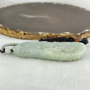 Type A Light Blueish Green Jadeite Seeking Enlightenment with Buddha Pendant 68.18g 78.6 by 32.5 by 12.5mm - Huangs Jadeite and Jewelry Pte Ltd