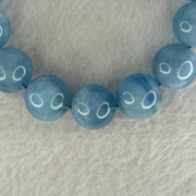 Natural Aquamarine Beads Bracelet 75.20g 19cm 15.8mm 14 Beads - Huangs Jadeite and Jewelry Pte Ltd