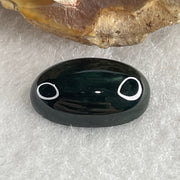 Type A Translucent Black Omphacite Jadeite Round Cabouchon Stone For Setting 1.54g 15.5 by 9.8 by 5.0mm - Huangs Jadeite and Jewelry Pte Ltd