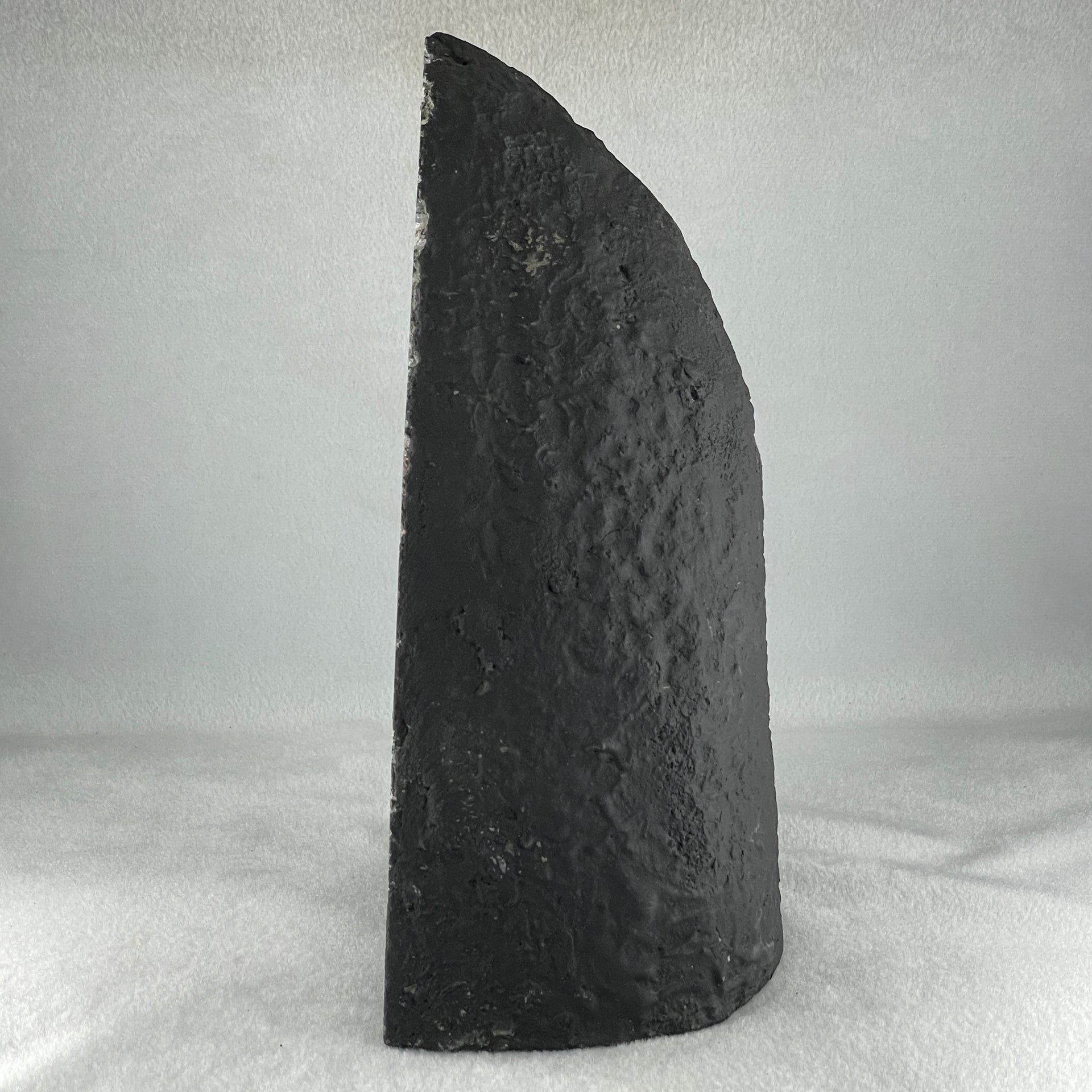 Natural Triangular Shape Amethyst Cave with Wooden Display 4,756.5g 200.0 by 170.0 by 295.0mm - Huangs Jadeite and Jewelry Pte Ltd