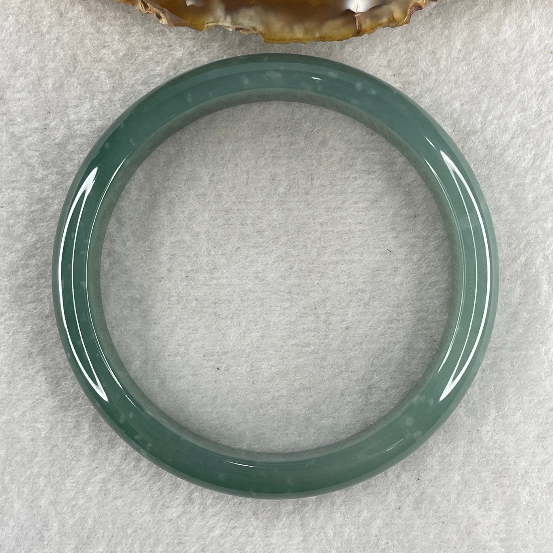 Certified Type A Semi Icy Blueish Green Jadeite Bangle 44.83g inner diameter 58.7mm 11.6 by 6.7mm (Perfect) - Huangs Jadeite and Jewelry Pte Ltd