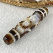 Natural Powerful Tibetan Old Oily Agate Zha Ji La Mu Female Cai Shen and 6 Eyes Dzi Bead Heavenly Master (Tian Zhu) 扎基拉姆女财神六眼天珠 13.32g 58.0 by 13.1mm - Huangs Jadeite and Jewelry Pte Ltd