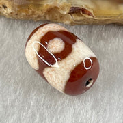 Natural Powerful Tibetan Old Oily Agate 3 Eyes Dzi Bead Heavenly Master (Tian Zhu) 三眼天诛 2.41g 14.5 by 10.1mm - Huangs Jadeite and Jewelry Pte Ltd
