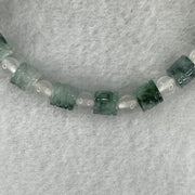 Certified Natural Type A Light Green Jadeite Lulutong Beads with Natural White Agate Beads Bracelet 13.91g 15.5cm 6.1mm 16 Pieces - Huangs Jadeite and Jewelry Pte Ltd