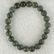 Good Grade Natural Green Cats Eye Rutilated Beads Bracelet 19.58g 15.5cm 8.8mm 22 Beads - Huangs Jadeite and Jewelry Pte Ltd