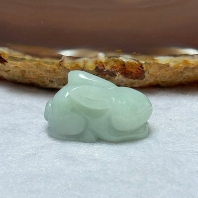 Type A Light Blueish Green Jadeite Rabbit Pendant 9.74g 26.3 by 12.7 by 15.2mm