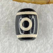 Natural Powerful Tibetan Old Oily Agate 2 Eyes Dzi Bead Heavenly Master (Tian Zhu) 二眼天诛 2.52g 14.1 by 10.4mm - Huangs Jadeite and Jewelry Pte Ltd
