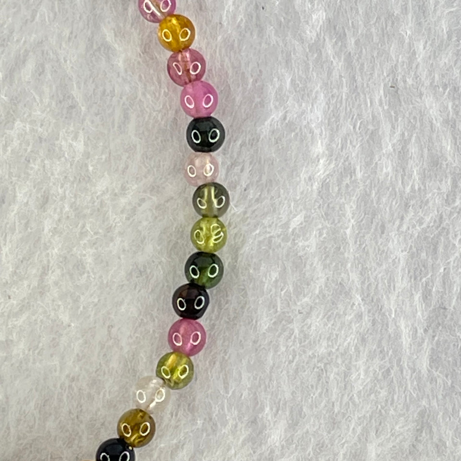 Natural Tourmaline Beads with Melon Charm in S925 Sliver Gold Color Bracelet 4.06g 16cm 9.4 by 6.9mm - Huangs Jadeite and Jewelry Pte Ltd