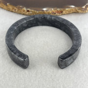 Natural Type A Wuji Grey Jadeite Opening Bangle | 56.1mm Inner (43.43g 11.0x7.1mm | Modern Open Cuff Silhouette| Flexible Luxury, Grounding & Spiritual Shield) - Huangs Jadeite and Jewelry Pte Ltd