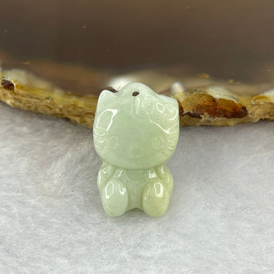 Type A Hello Kitty Jadeite 20.5 by 13.6 by 6.6mm 4.08g - Huangs Jadeite and Jewelry Pte Ltd