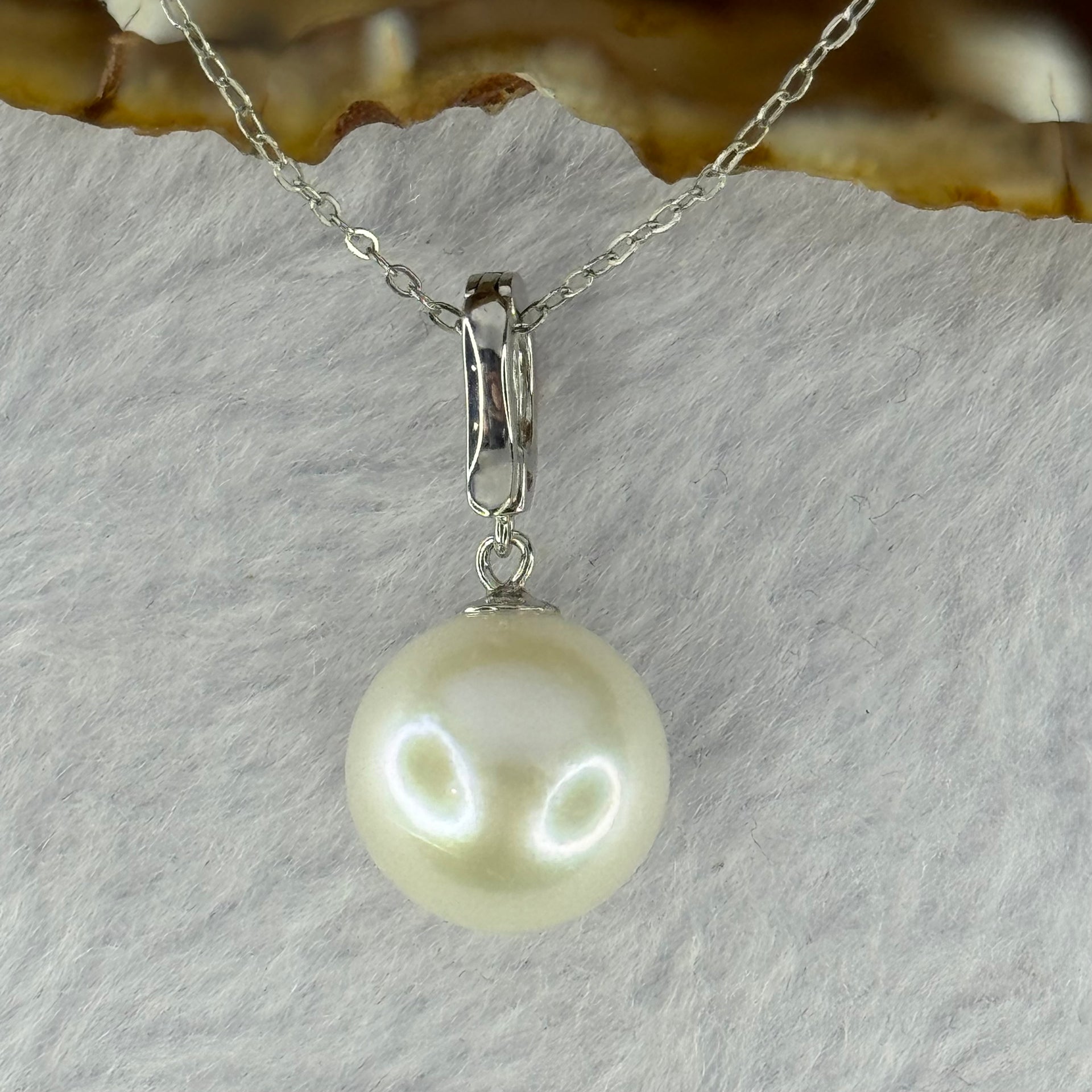 Natural Pearl in S925 Sliver Multi Purpose Pendant Clasp in S925 Silver Necklace 3.90g 12.3mm - Huangs Jadeite and Jewelry Pte Ltd