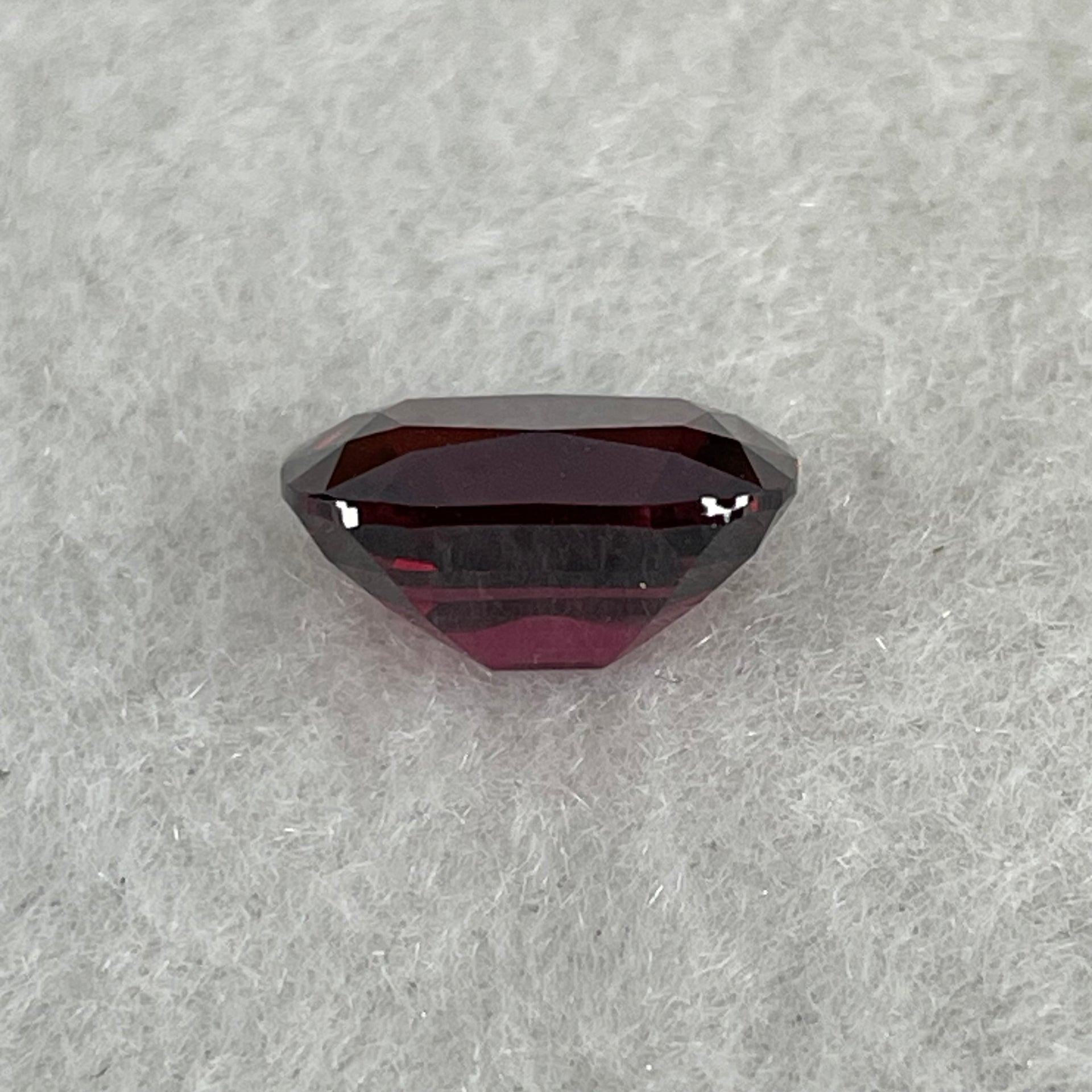 Natural Red Rhodolite Garnet Stone for Setting Cushion, brilliant/step cut 4.38cts 10.69 by 8.25 by 3.53mm NGI Cert No:32887346 - Huangs Jadeite and Jewelry Pte Ltd