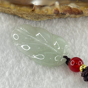 Natural Type A Faint Green Jadeite Leaf Pendant 4.77g 24.8 by 16.4 by 4.0mm - Huangs Jadeite and Jewelry Pte Ltd