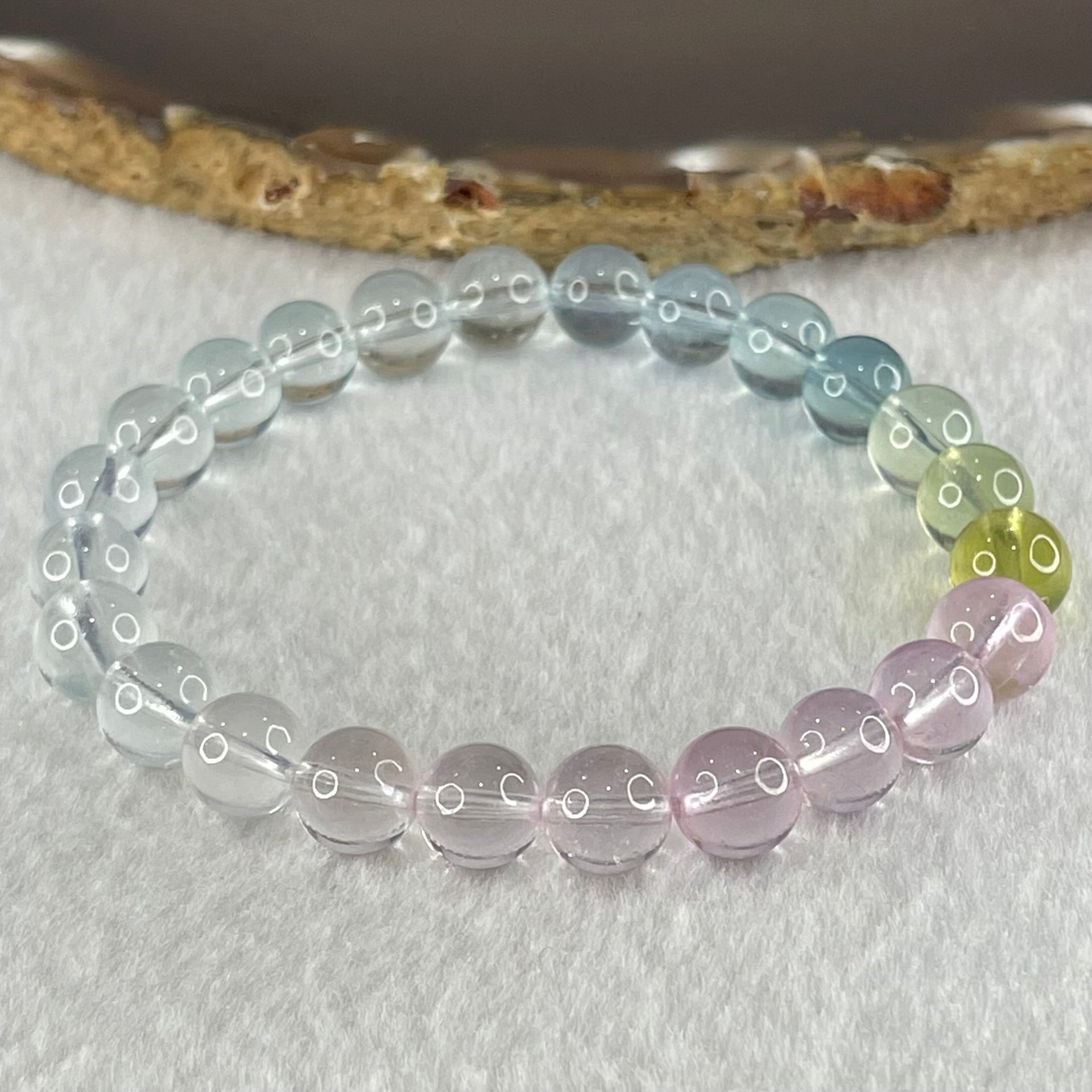 Very Very High Grade Transparent Natural Morganite Beryl Beads Bracelet 18.20g 16cm 8.4mm 24 Beads - Huangs Jadeite and Jewelry Pte Ltd