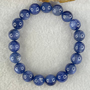 Natural Blue Kyanite Beads Bracelet 37.16g 16cm 10.3mm 19 Beads - Huangs Jadeite and Jewelry Pte Ltd