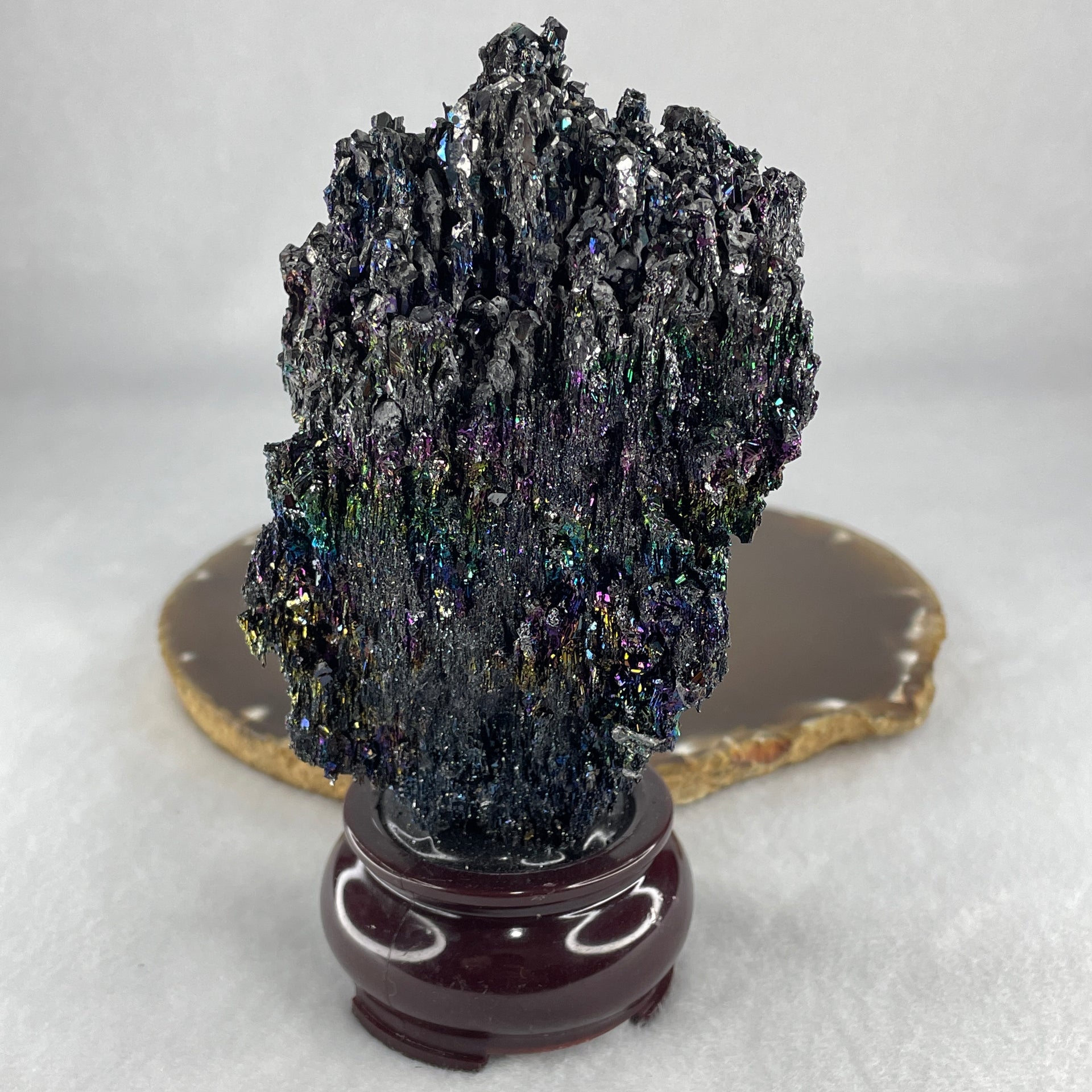 Natural-Black-Moissanite-Rough-Display-with-Wooden-Stand-280.79g-71.5-by-54.0-by-136.0mm