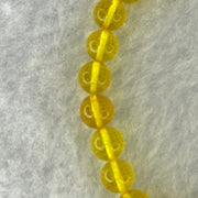 Natural Yellow Amber Beads with Inscription Bracelet 4.38g 15.5cm 6.7mm 28 Beads - Huangs Jadeite and Jewelry Pte Ltd
