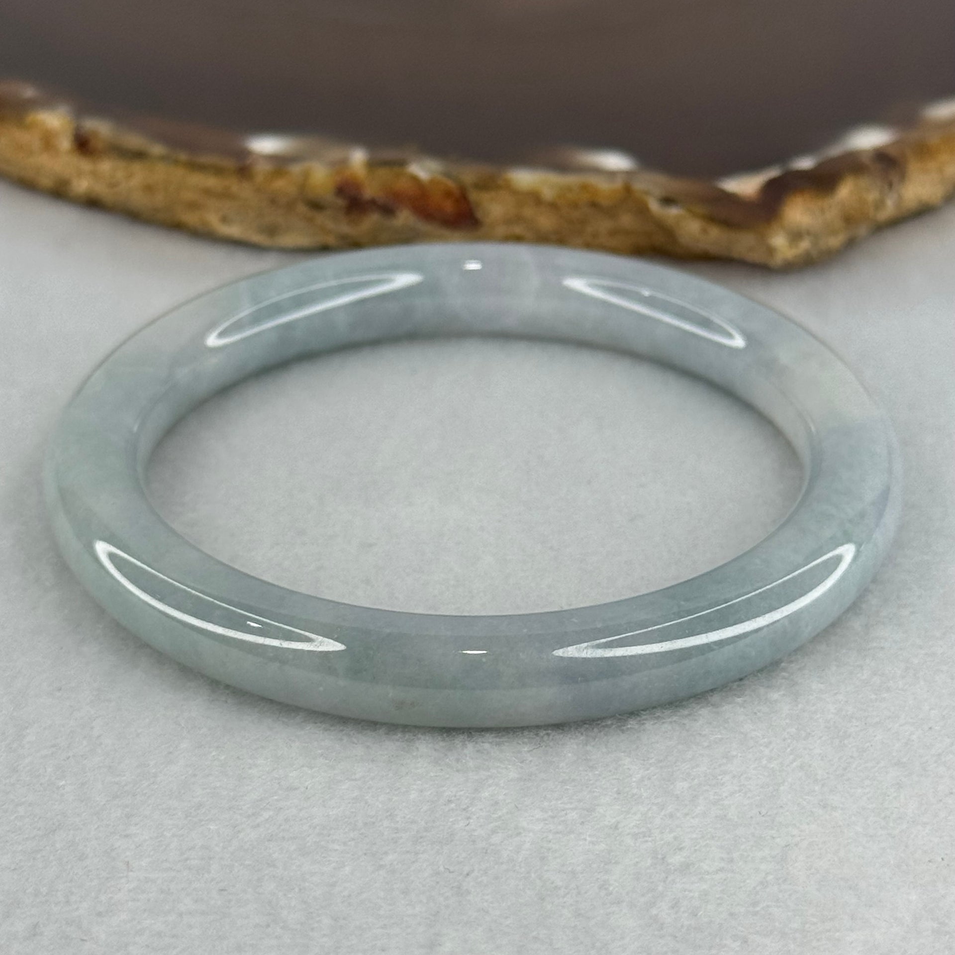 Type A Lavender Jadeite Bangle Internal Diameter 54.0mm 56.42g 8.4 by 8.3mm (Internal Lines) - Huangs Jadeite and Jewelry Pte Ltd