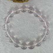 Natural Rose Quartz Beads Bracelet 天然玫瑰石英珠手链 45.08g 18.5cm 12.6mm 17 Beads - Huangs Jadeite and Jewelry Pte Ltd