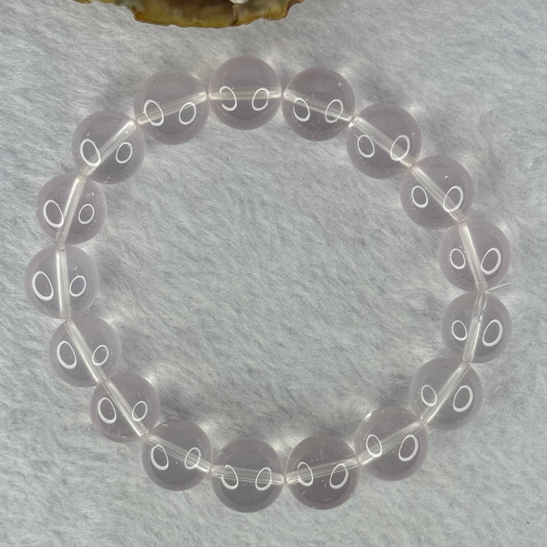 Natural Rose Quartz Beads Bracelet 天然玫瑰石英珠手链 45.08g 18.5cm 12.6mm 17 Beads - Huangs Jadeite and Jewelry Pte Ltd