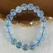 Good Grade Natural Blue Topaz Beads Bracelet 36.55g 15cm 10.3mm 19 Beads - Huangs Jadeite and Jewelry Pte Ltd