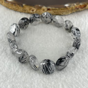 Natural Black Tourmaline Round Beads Bracelet 20.18g 15cm 12.0mm 15Beads - Huangs Jadeite and Jewelry Pte Ltd