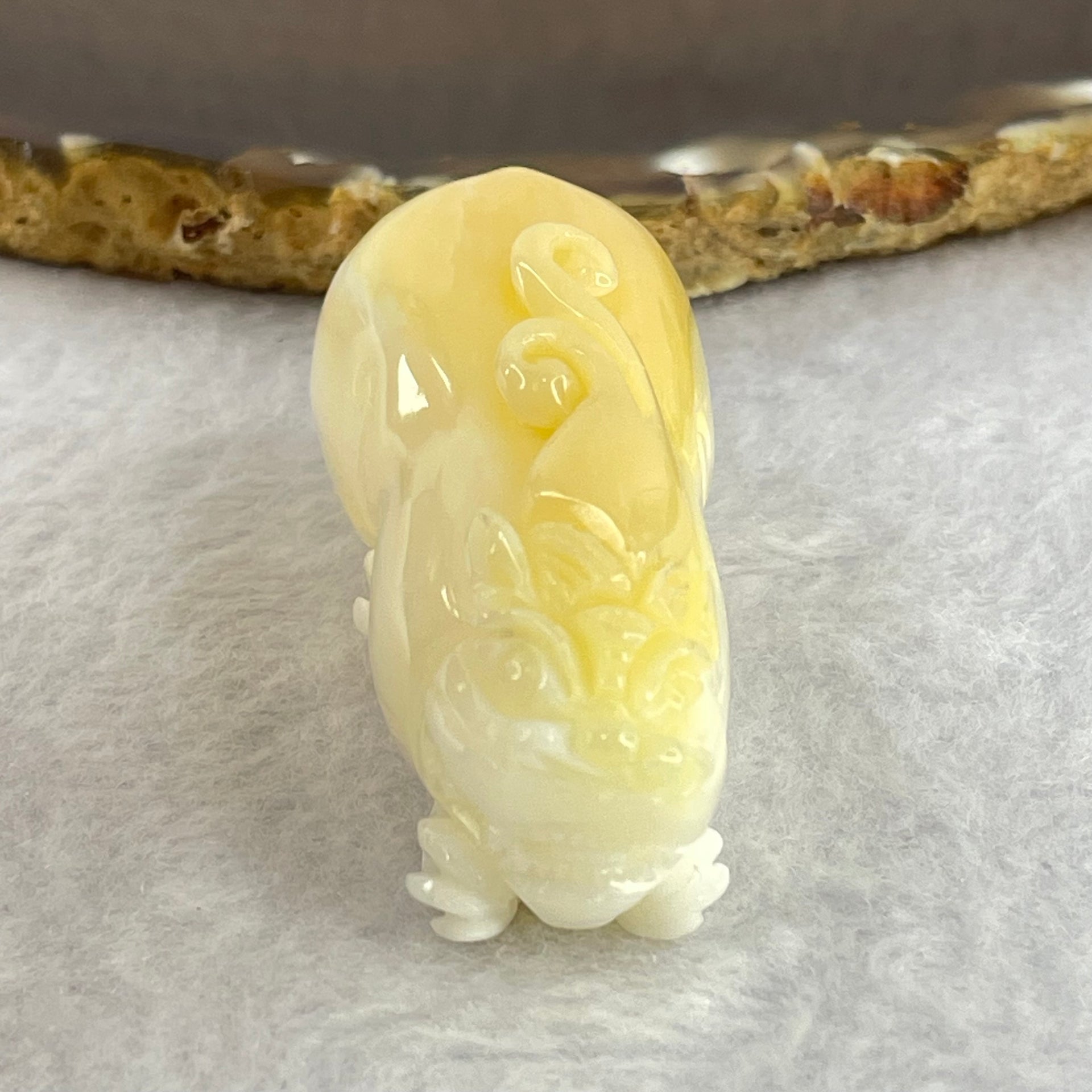 Natural Tridacna Shell Pixiu Pendant 57.43g 61.6 by 24.7 by 26.7mm - Huangs Jadeite and Jewelry Pte Ltd