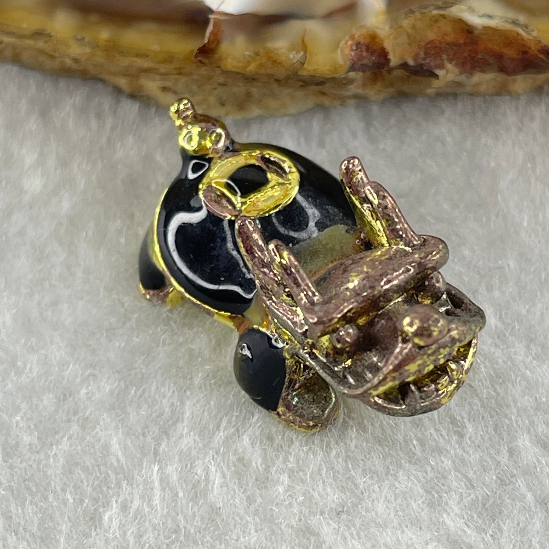 Gold Plated Long Gui Dragon Tortoise Charm 10.04g 25.7 by 13.4 by 13.9mm - Huangs Jadeite and Jewelry Pte Ltd