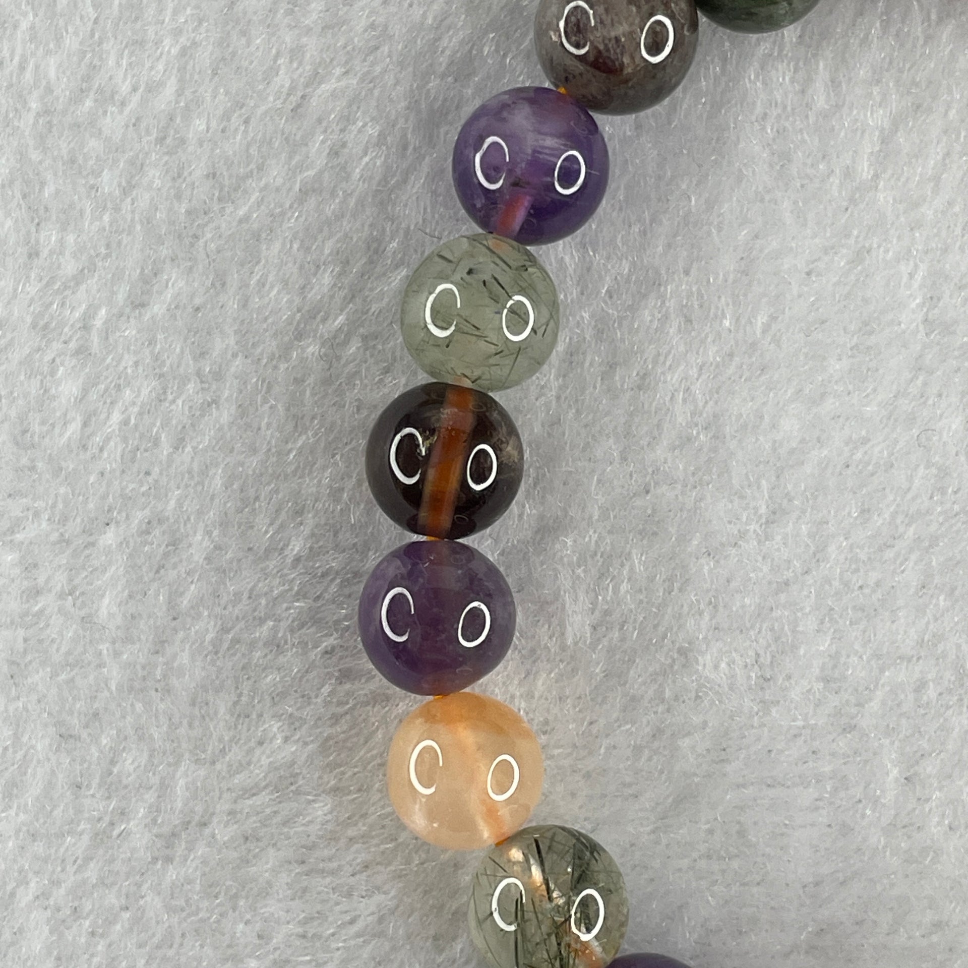 Natural Multi Treasures Mixed Quartz Beads Bracelet 17.65g 15.5cm 8.5mm 23Beads - Huangs Jadeite and Jewelry Pte Ltd