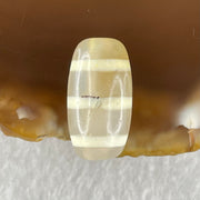 Natural Powerful Tibetan Old Oily Agate 3-Lines Dzi Bead Heavenly Master (Tian Zhu) 三行天诛 2.51g 17.9 by 9.7mm - Huangs Jadeite and Jewelry Pte Ltd