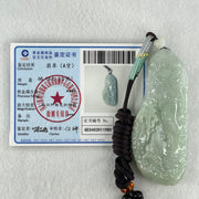 Type A Light Blueish Green Jadeite Seeking Enlightenment with Buddha Pendant 68.18g 78.6 by 32.5 by 12.5mm - Huangs Jadeite and Jewelry Pte Ltd