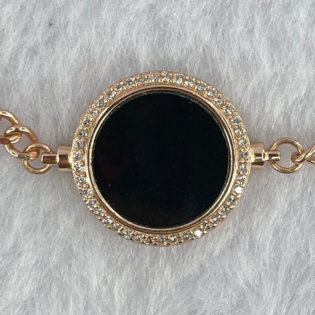 Type A Translucent Black Omphasite Jadeite Mini Round Wu Shi Pai in Sliver Rose Gold Color Bracelet 4.94g 13.1 by 2.0mm - Huangs Jadeite and Jewelry Pte Ltd