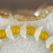 Type A Green Jadeite Gold Ingot with Yellow Crystal Bracelet 19.53g 14.2 by 6.4 by 5.3mm 13 Beads - Huangs Jadeite and Jewelry Pte Ltd