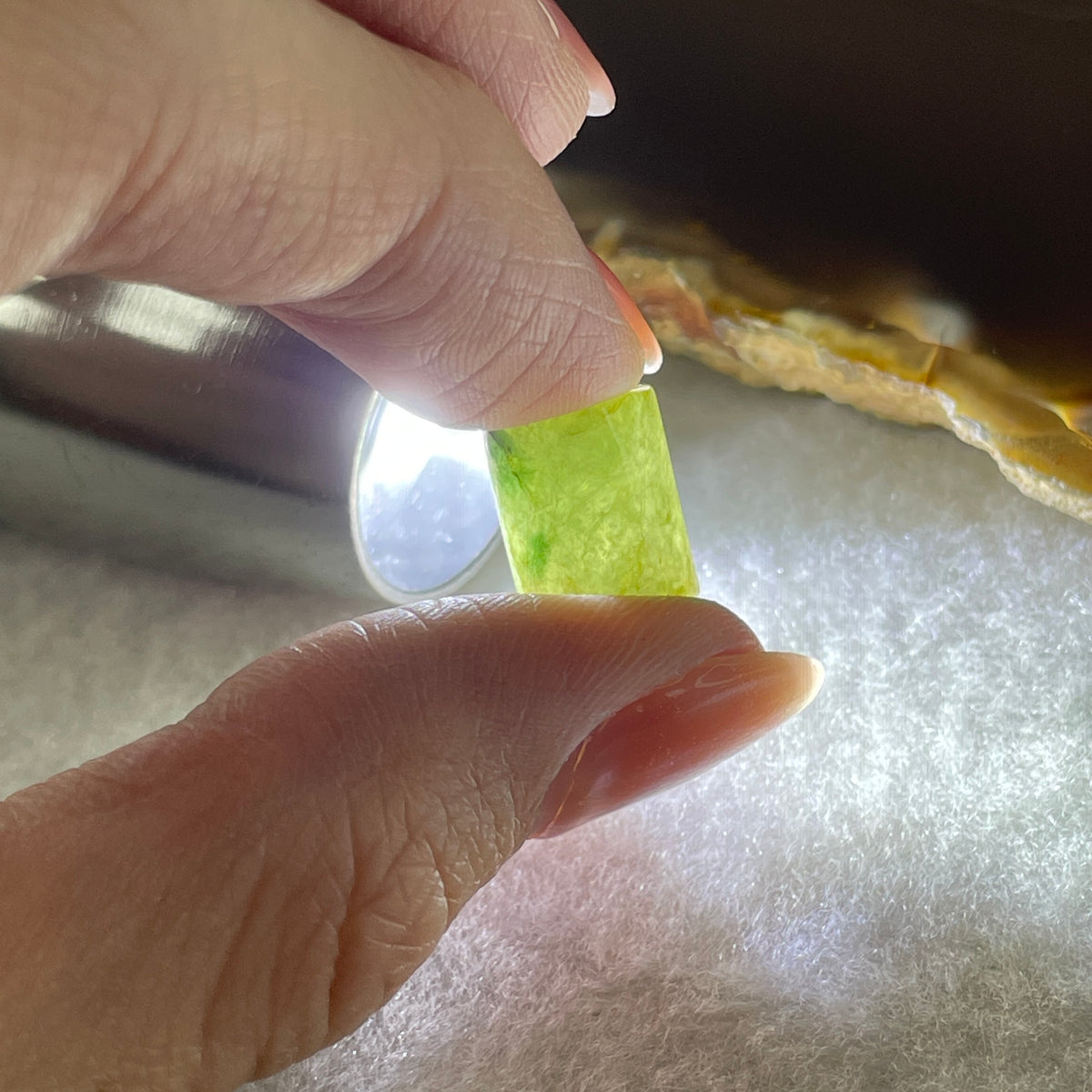 Natural Type A Brownish Green & Green Jadeite Lu Lu Tong Charm Pendant | Cylinder Smooth Fortune & Career (2.57g | 11.7 x 9.6mm | External Rough) - Huangs Jadeite and Jewelry Pte Ltd