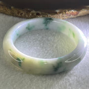 Type A Light Green Lavender with Blueish Green and Yellow Piao Hua Jadeite Bangle 49.56g Internal Diameter 52.5mm 11.7 by 8.2mm (Very Slight Internal Line) - Huangs Jadeite and Jewelry Pte Ltd