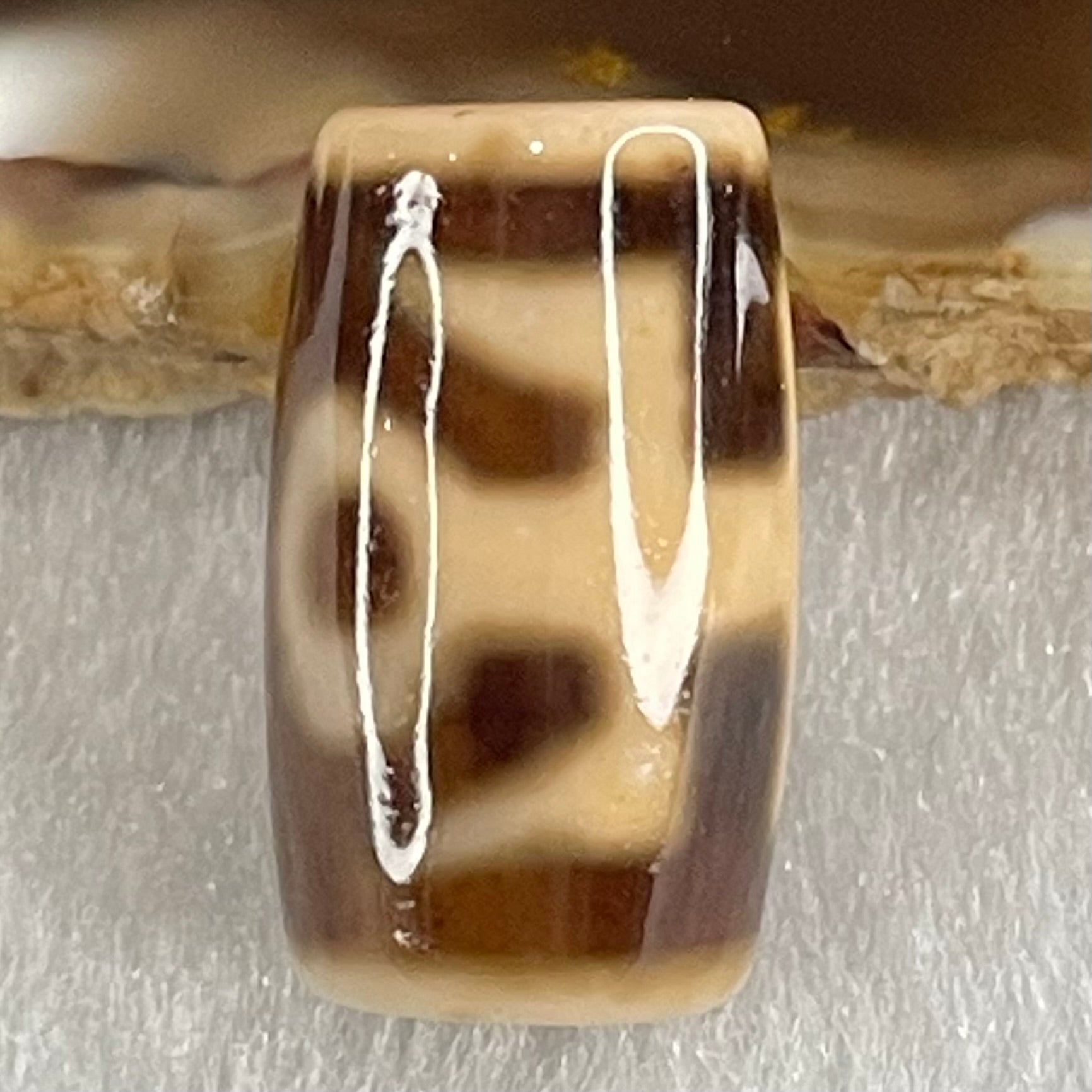 Natural Powerful Tibetan Old Oily Agate Patina Guiren Tairen Human Dzi Bead Totem Amulet Heavenly Master (Tian Zhu) 贵人天诛 4.62g 19.8 by 11.6mm - Huangs Jadeite and Jewelry Pte Ltd