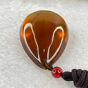 Natural Cognac Amber Teardrop Shaped Pendent 11.85g 42.1 by 29.5 by 16.5mm - Huangs Jadeite and Jewelry Pte Ltd